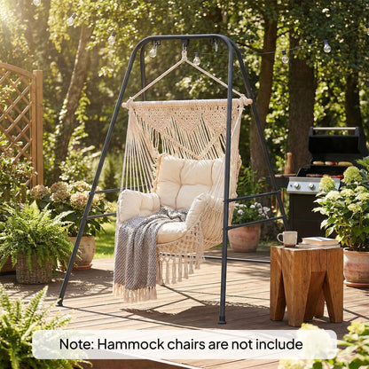 Hammock Chair Stand Only, 150KG Load Capacity, for Indoor Outdoor, Black