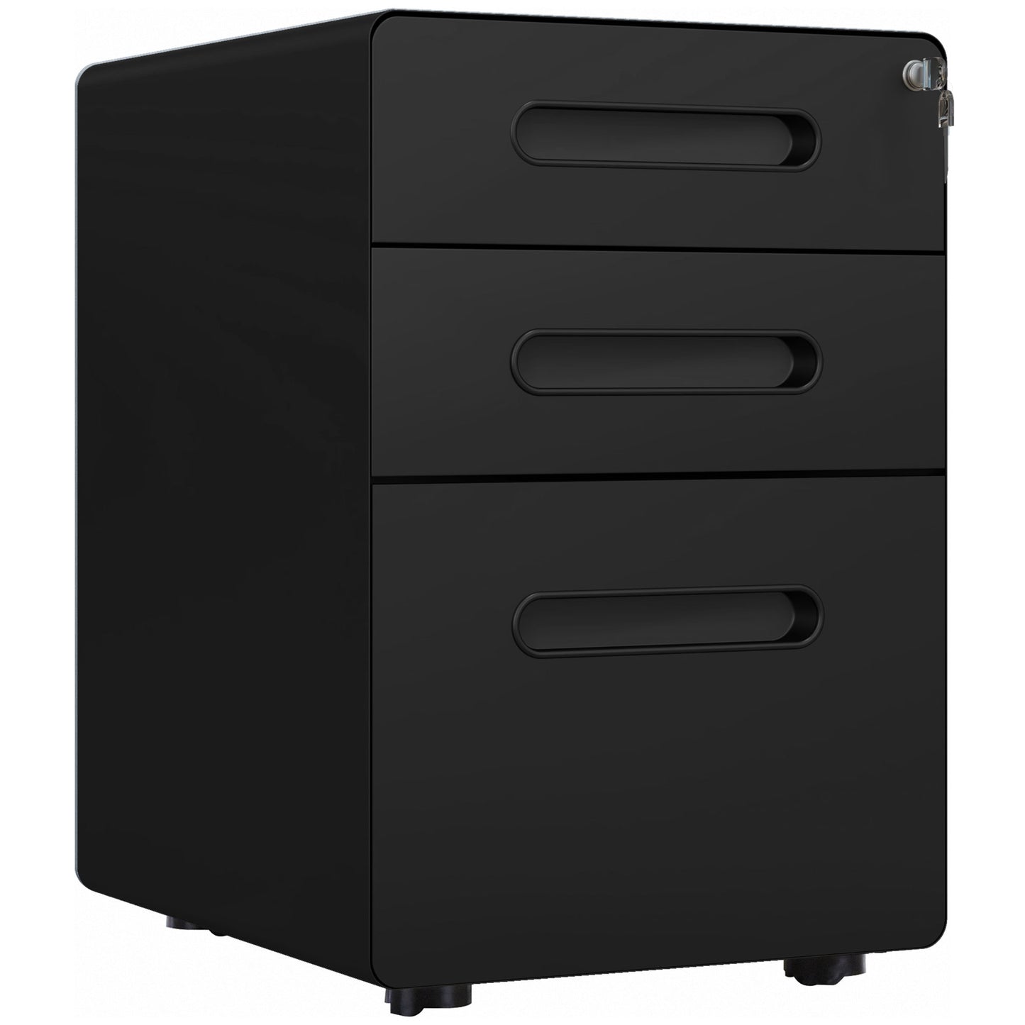 Lockable File Cabinet with 3 Drawers, Vertical Office Drawer for A4, Letter, Legal Size, Anti-tilt Design