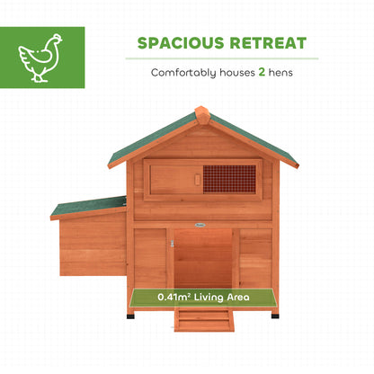 Chicken Coop, Wooden Hen House with Nesting Box, Pull-Out Tray, Sliding Window, Waterproof Roof, Perches and Ramp