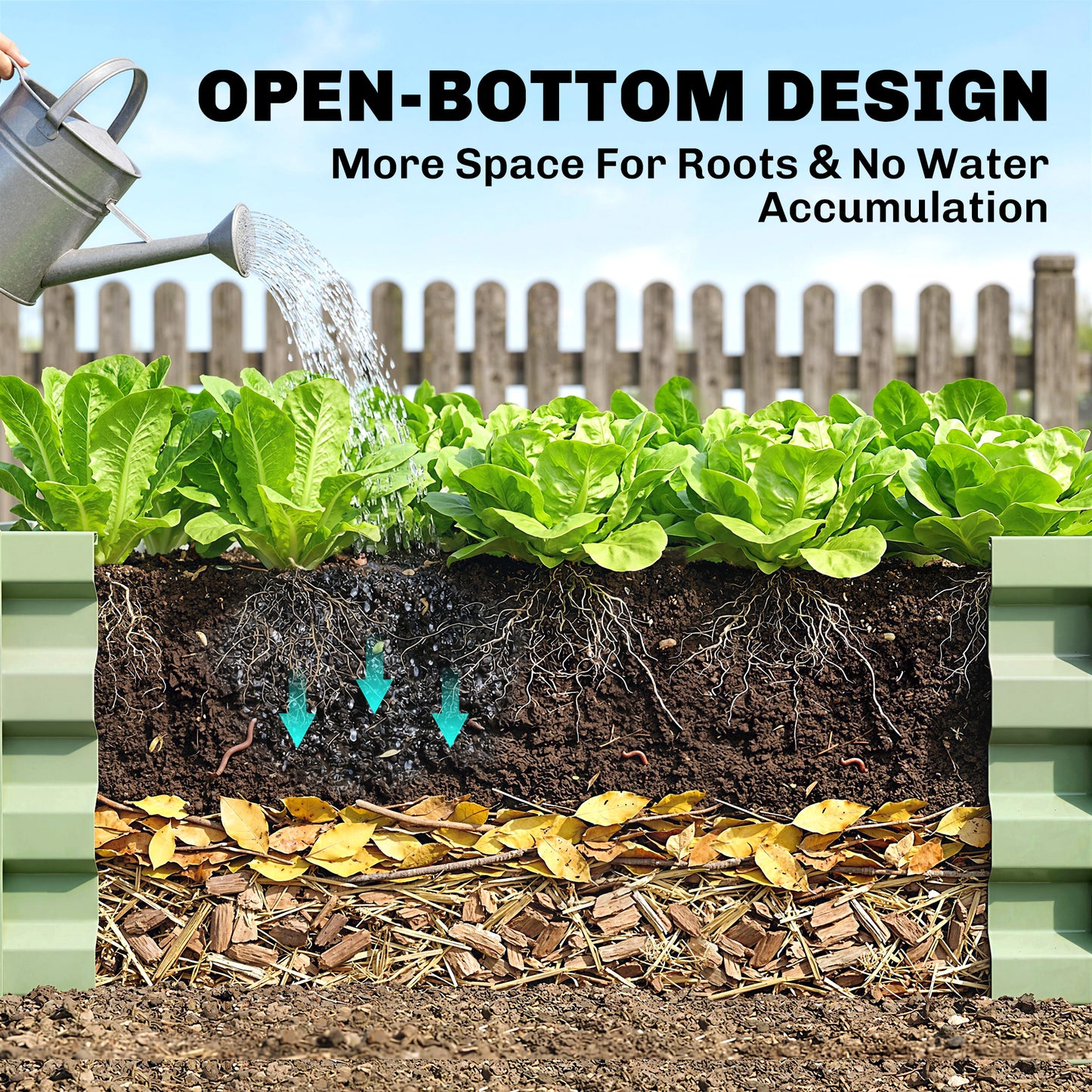 Raised Beds for Garden, Galvanised Outdoor Planters, for Herbs and Vegetables, Use for Patio, Garden, Balcony