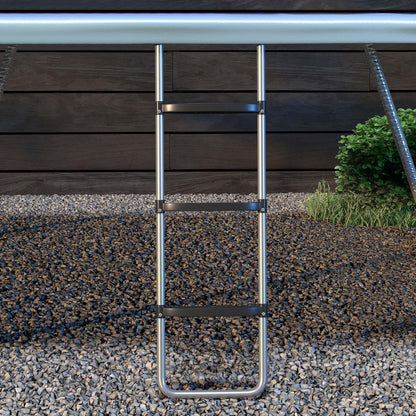 Galvanised Steel Trampoline Ladder, 2 Steps/3 Steps Outdoor Trampoline Accessories for 6ft, 8ft, 10ft, 12ft, 13ft, 14ft