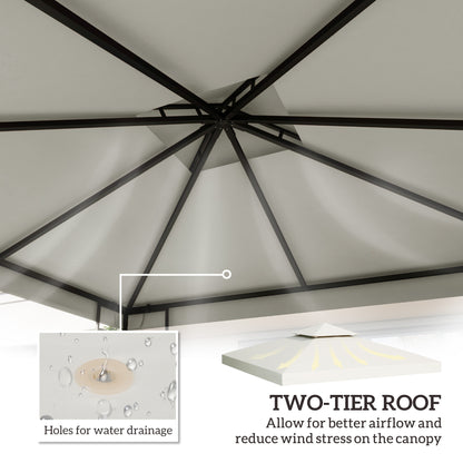 3 x 3 m Replacement Gazebo Canopy - Cream White