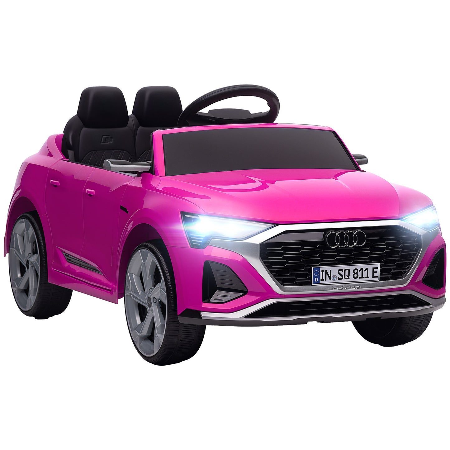 Audi Q8 etron Sportback Licensed Ride on Car with Remote Control, Four-Wheel Suspension, Soft Start for Ages 3-4, Pink