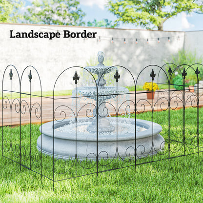 Decorative Garden Fencing, 8PCs 44in x 12.5ft Outdoor Picket Fence Panels