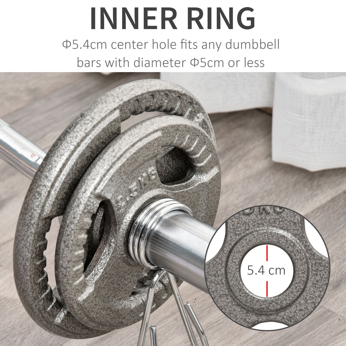 Set of 4 Cast Iron Weight Plate for 2 inch/5cm hole Dumbbell Handle Bar 15kg Dumbbell Plates Barbell Weight 2 x 5kg