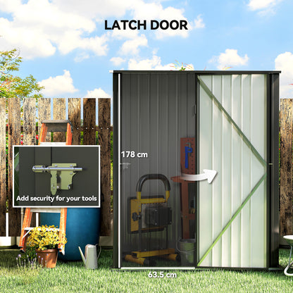 5.3 x 3.1ft Corrugated Steel Garden Shed - Black