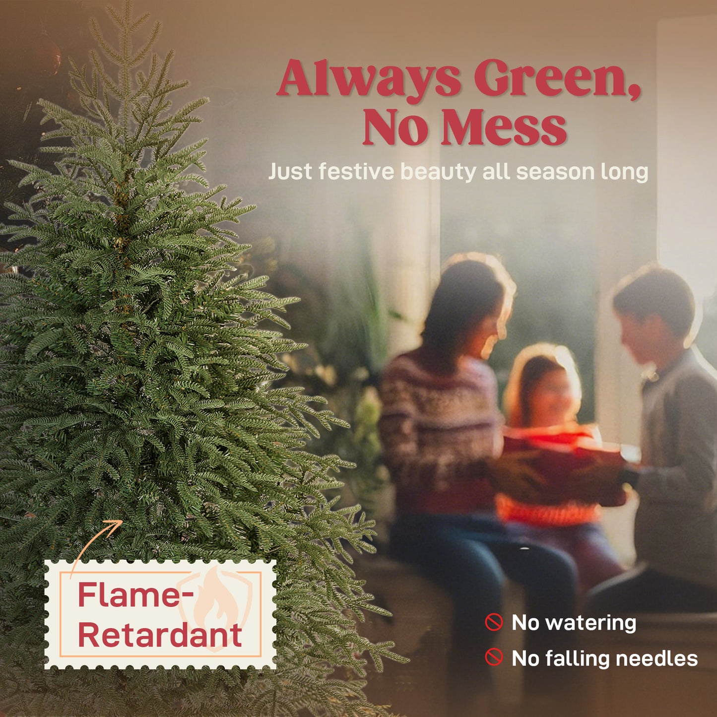 5 ft Full Spruce Christmas Tree with Realistic Dense Tips, Easy Assembly - Green