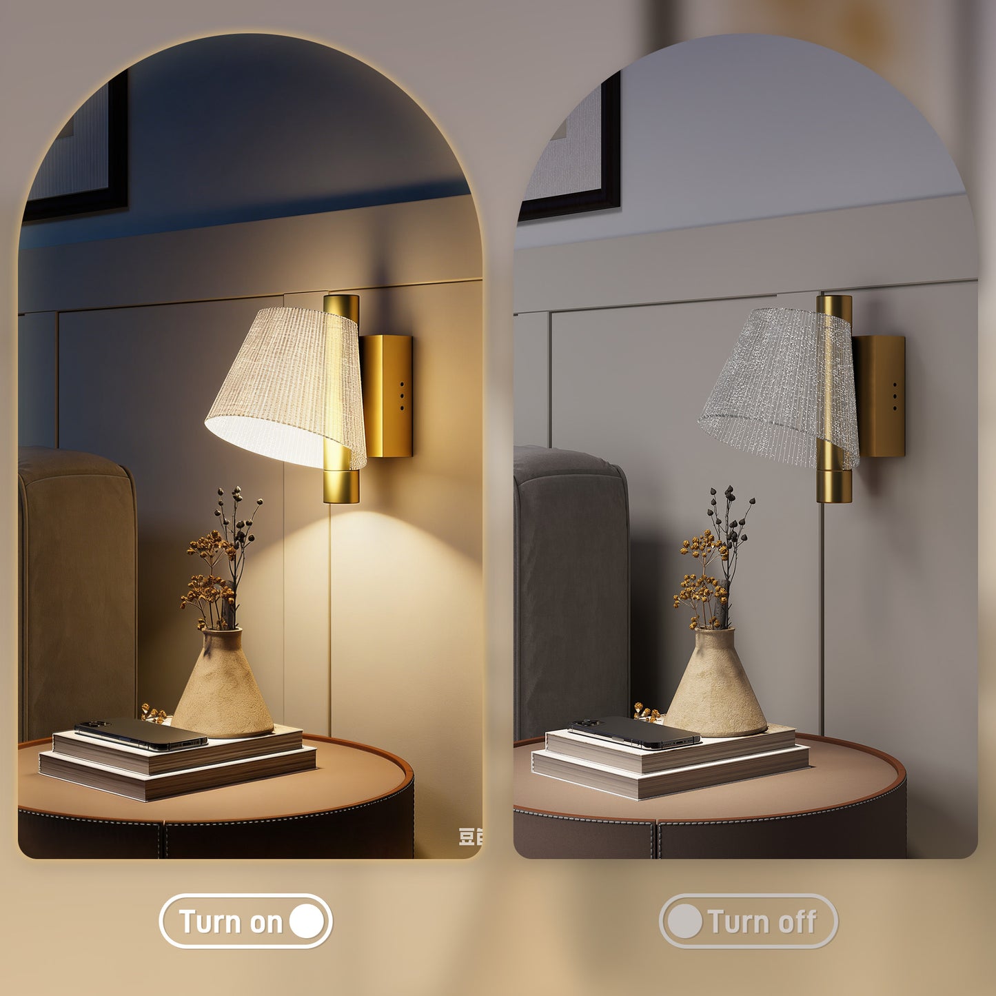 Led Wall Lamp 2 Pack, 5W Modern Indoor Starry Wall Light, Colour Temperature Adjustable 3000K/4000K/6500K, for Bedroom