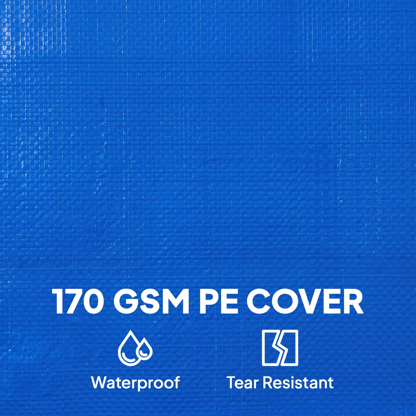 Round Pool Cover, 10 ft Waterproof Swimming Pool Cover with Secure Rope, Tightener for Above Ground Pools, Blue