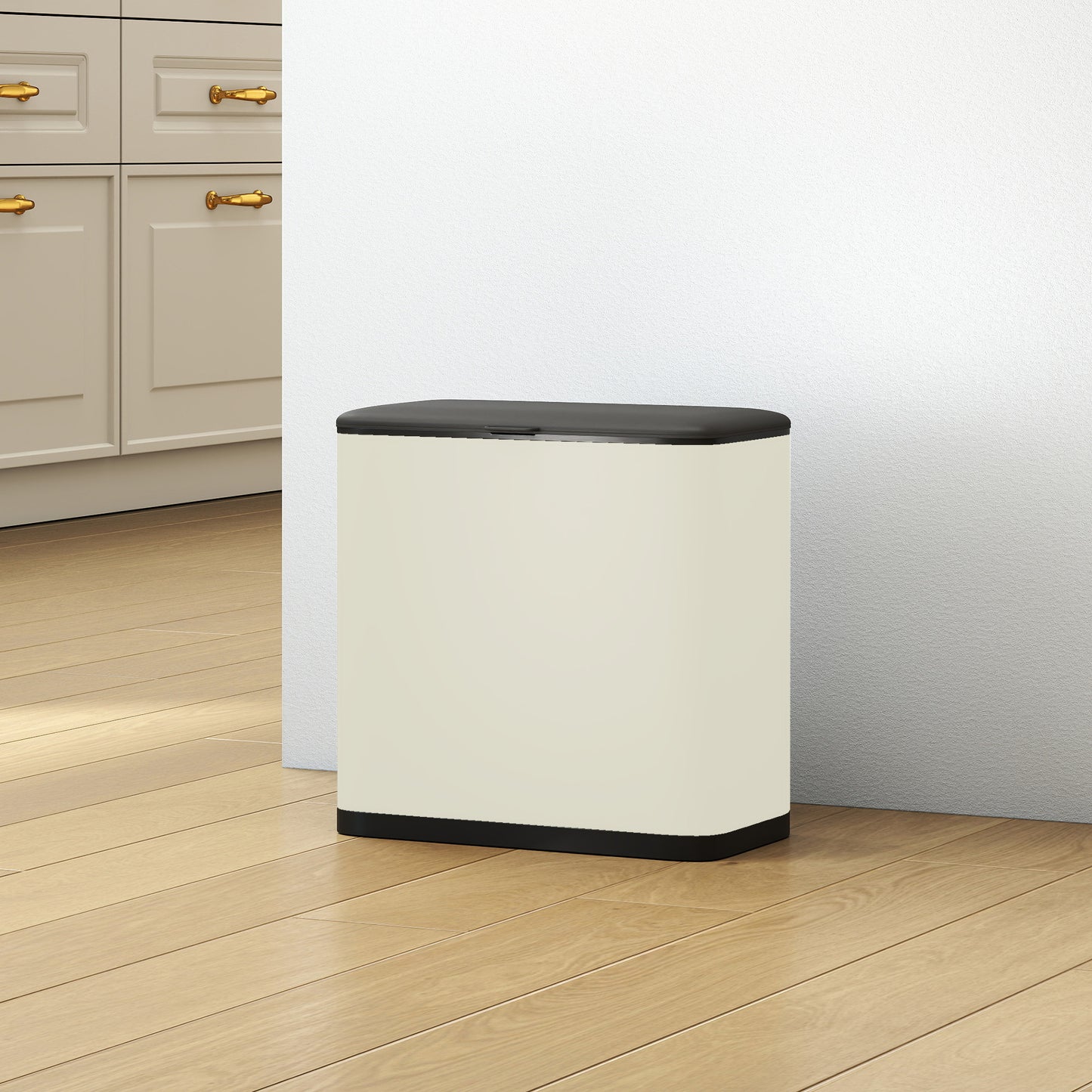 8L Hanging Kitchen Bin, Rubbish bin with Lid and Removable Inner Bucket for Kitchen Cabinet Door, Under Sink, Office