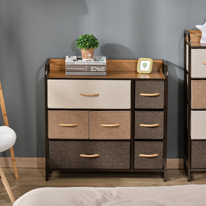 Chest of Drawers with 7 Foldable Drawers, 3-Tier Fabric Bedroom Dresser, Clothes Storage Unit for Bedroom, Living Room