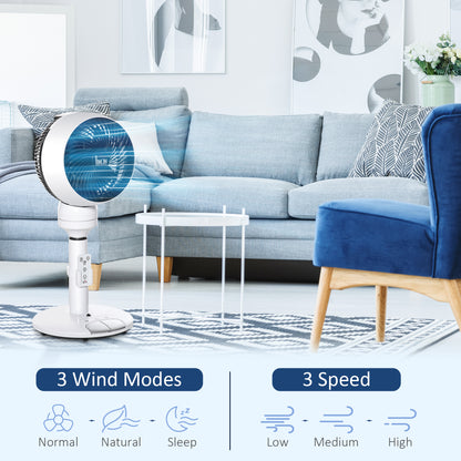 9'' Air Circulator Fan 3 Speed 3 Mode, 70° Oscillation 90° Vertical Tilt, Height Adjustable, Remote Controller