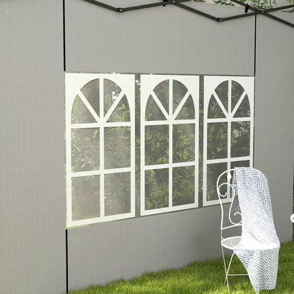 Gazebo Side Panels, Sides Replacement with Window for 3x3(m) or 3x6m Gazebo Canopy, 2 Pack, White