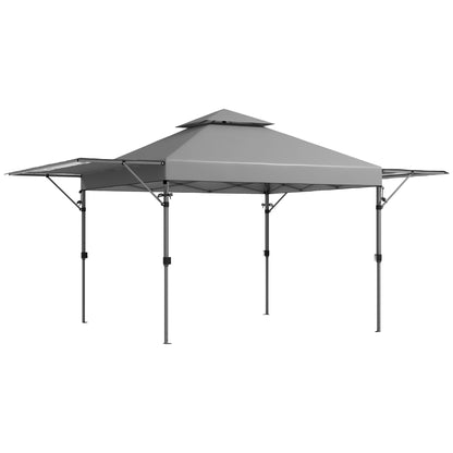 3 x 3m Height Adjustable Pop-Up Gazebo, with Accessories - Grey