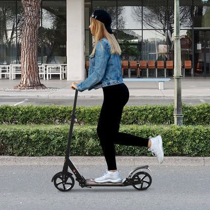 Folding Kick Scooter, Adjustable Ride On Scooter with 200mm Big Wheels and Double Shock Absorption