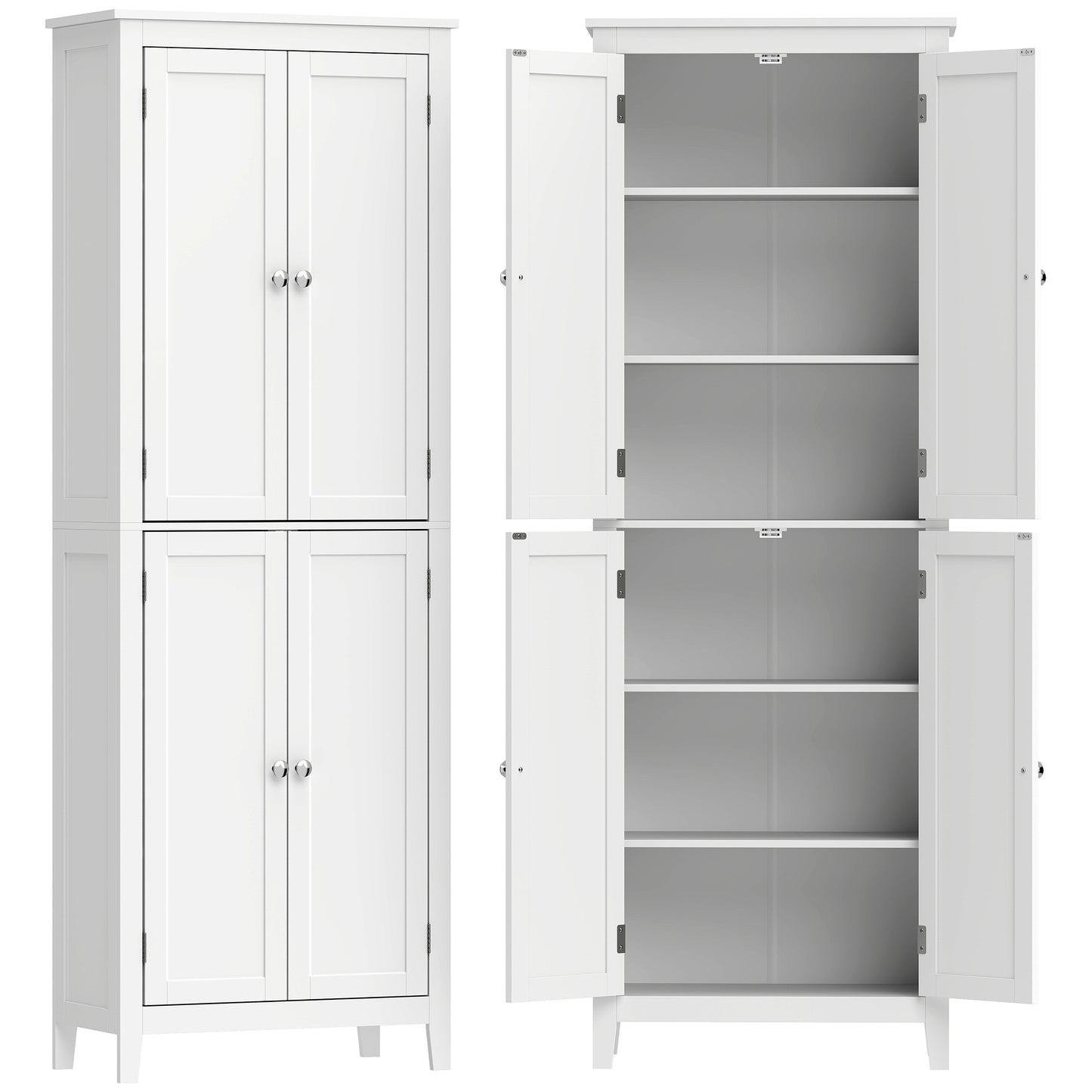 170 cm Tall Bathroom Storage Cabinet, Freestanding Narrow Bathroom Cabinet with Adjustable Shelves for Laundry Room
