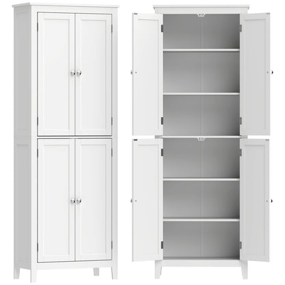 170 cm Tall Bathroom Storage Cabinet, Freestanding Narrow Bathroom Cabinet with Adjustable Shelves for Laundry Room