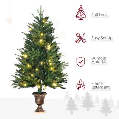 1.2m 4ft Christmas Tree Entrance Décor 750 Tips Xmas Pre-lit Tree 80 LED with Vase Base