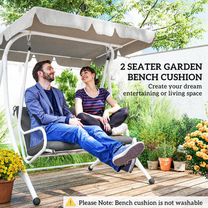 2 Seater Bench Pad, Garden Swing Chair Cushion with Back and Ties