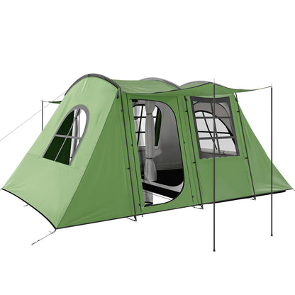 4 Man Tunnel Tent, Family Camping Tent with Porch, Bedroom and Living Area, Sewn in Groundsheet, 3000mm Waterproof