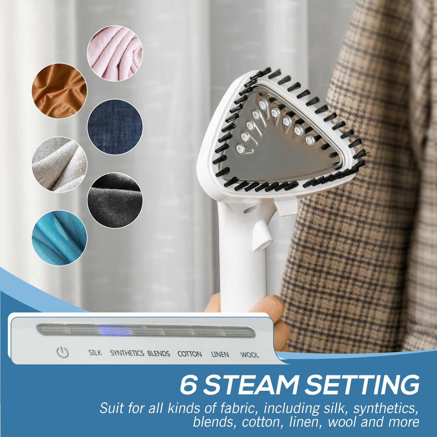 Upright Garment Clothes Steamer with 6 Steam Setting, 45s Fast Heat-up, 1.7L Water Tank and 35g/min steam flow