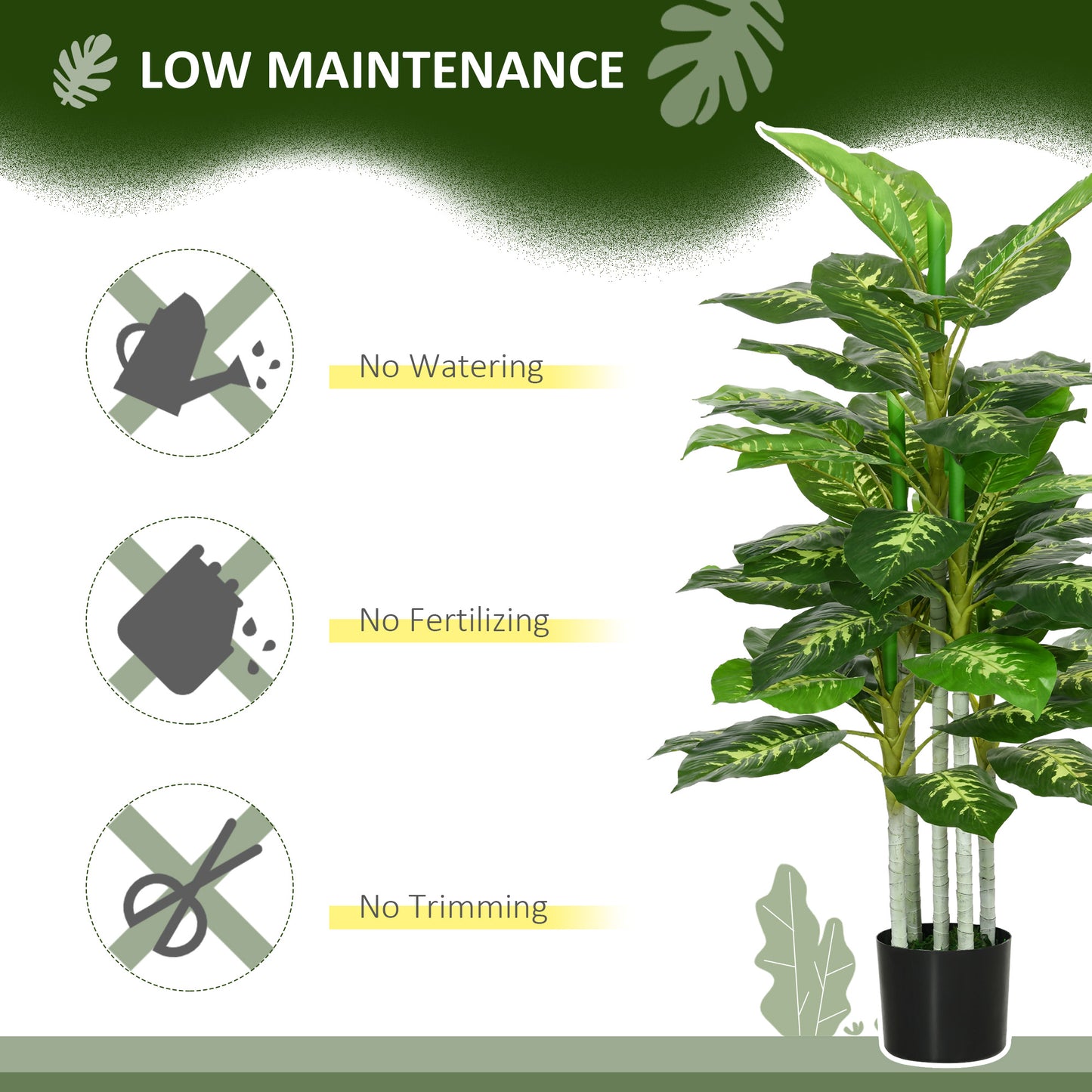 Artificial Evergreen Tree Fake Decorative Plant in Nursery Pot for Indoor Decor, 120cm