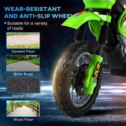 Kids Electric Motorbike, 6V Battery Powered Ride on Motorcycle with Training Wheels, Start-up Button, Pedal