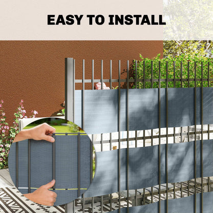 2Pcs Privacy Garden Screen Fence, UV Resistant Waterproof Windbreak Fencing, 70mx19cm, Grey