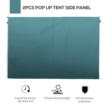 2.95 Meters Gazebo Replaceable Exchangeable Side Panel Wall Panels Walls With Window, Dark Green