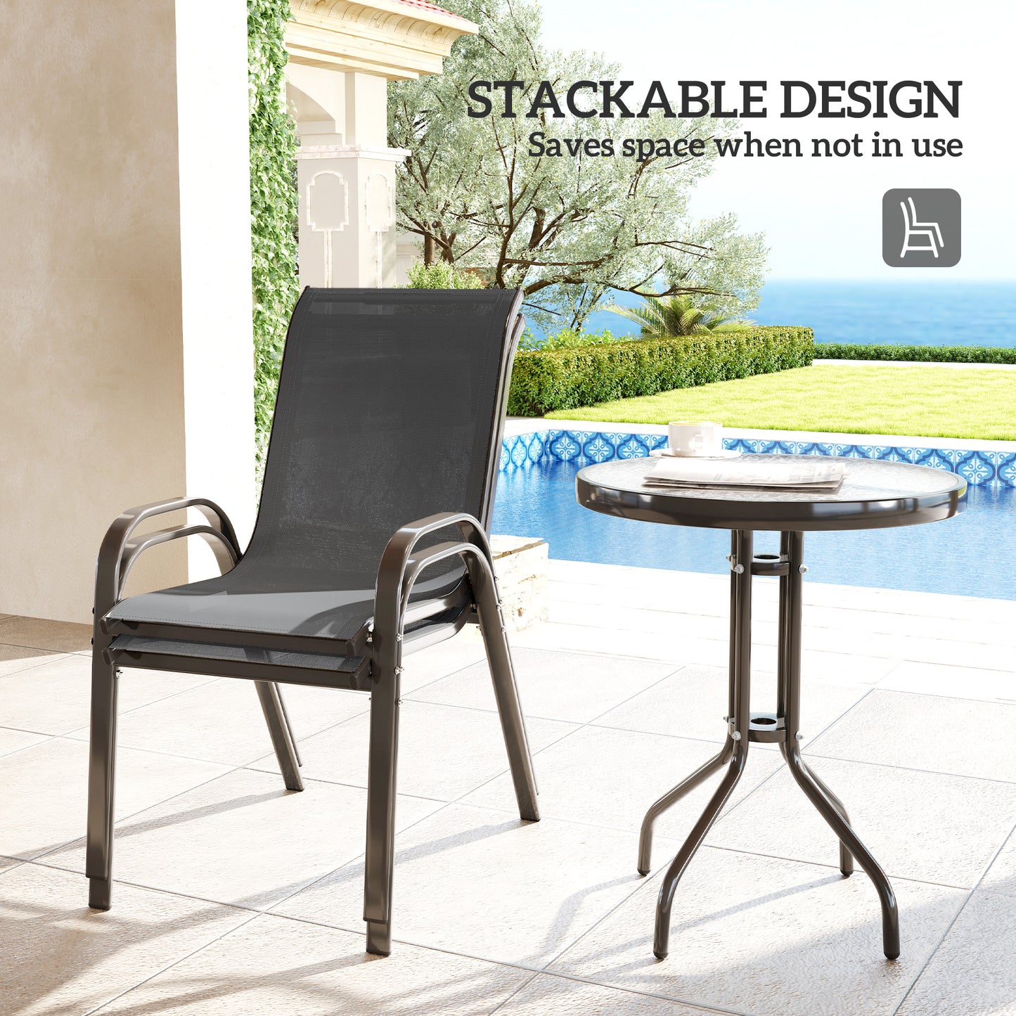 Three-Piece Outdoor Garden Set - Grey