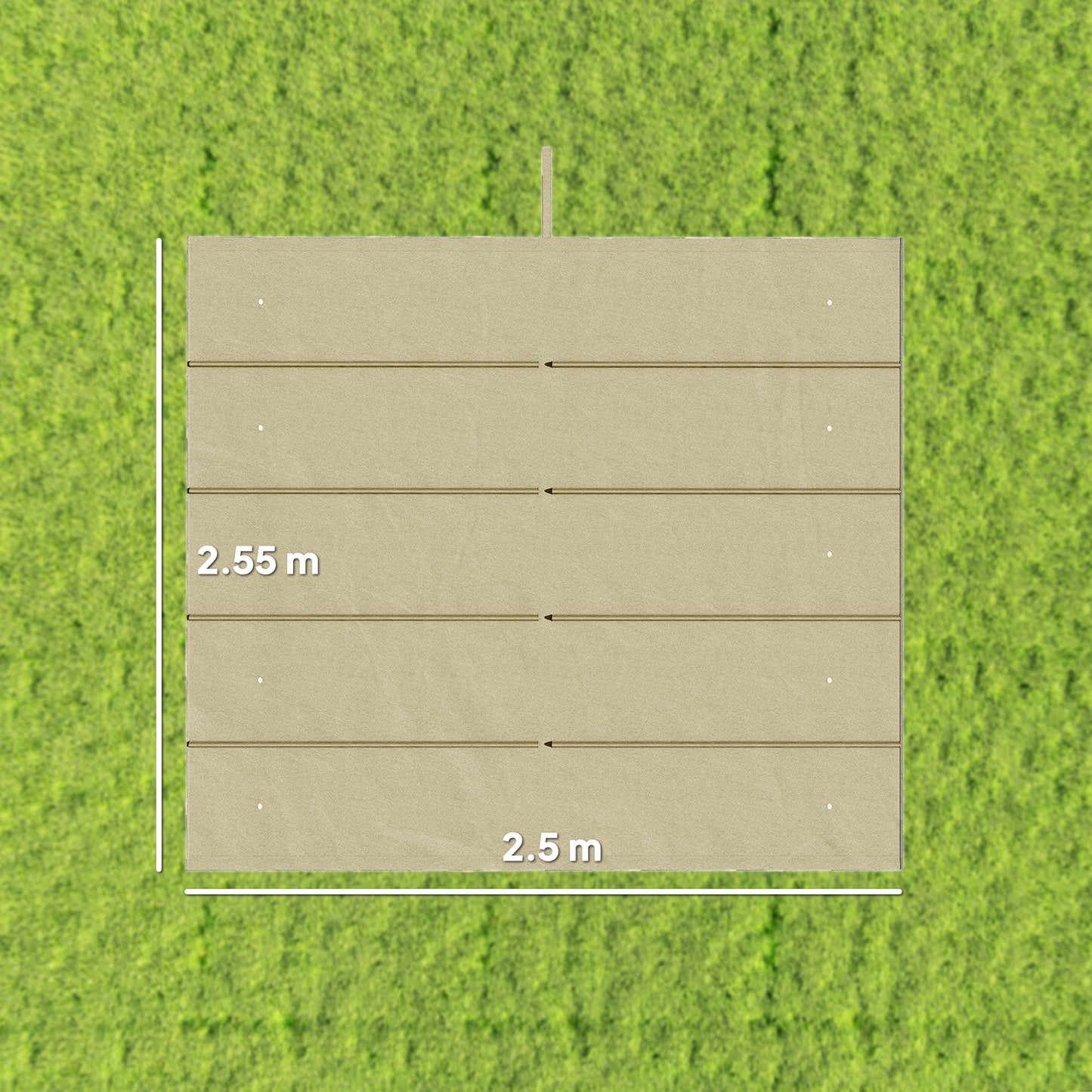 Retractable Pergola Cover, 2.55 x 2.5 m Replacement Canopy Fabric for 3 x 3 m Frame, Roof Top Only, Beige