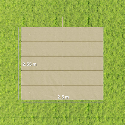 Retractable Pergola Cover, 2.55 x 2.5 m Replacement Canopy Fabric for 3 x 3 m Frame, Roof Top Only, Beige