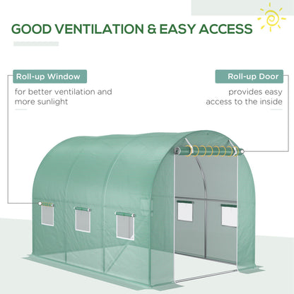 3 x 2 x 2m Greenhouse Replacement Cover ONLY Winter Garden Plant PE Cover for Tunnel Walk-in Greenhouse with Roll-up Windows