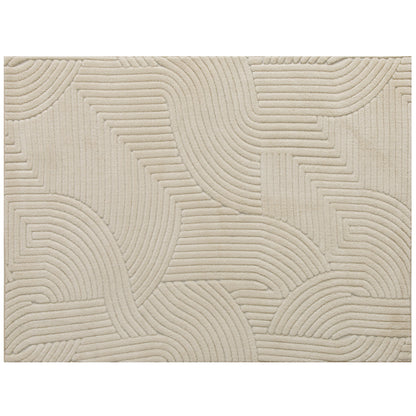 Modern Geometric Rug, Thick & Plush, Non-Slip, 230 x 160 cm, Cream, Living Room, Bedroom, Office