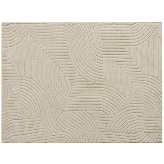 Modern Geometric Rug, Thick & Plush, Non-Slip, 230 x 160 cm, Cream, Living Room, Bedroom, Office