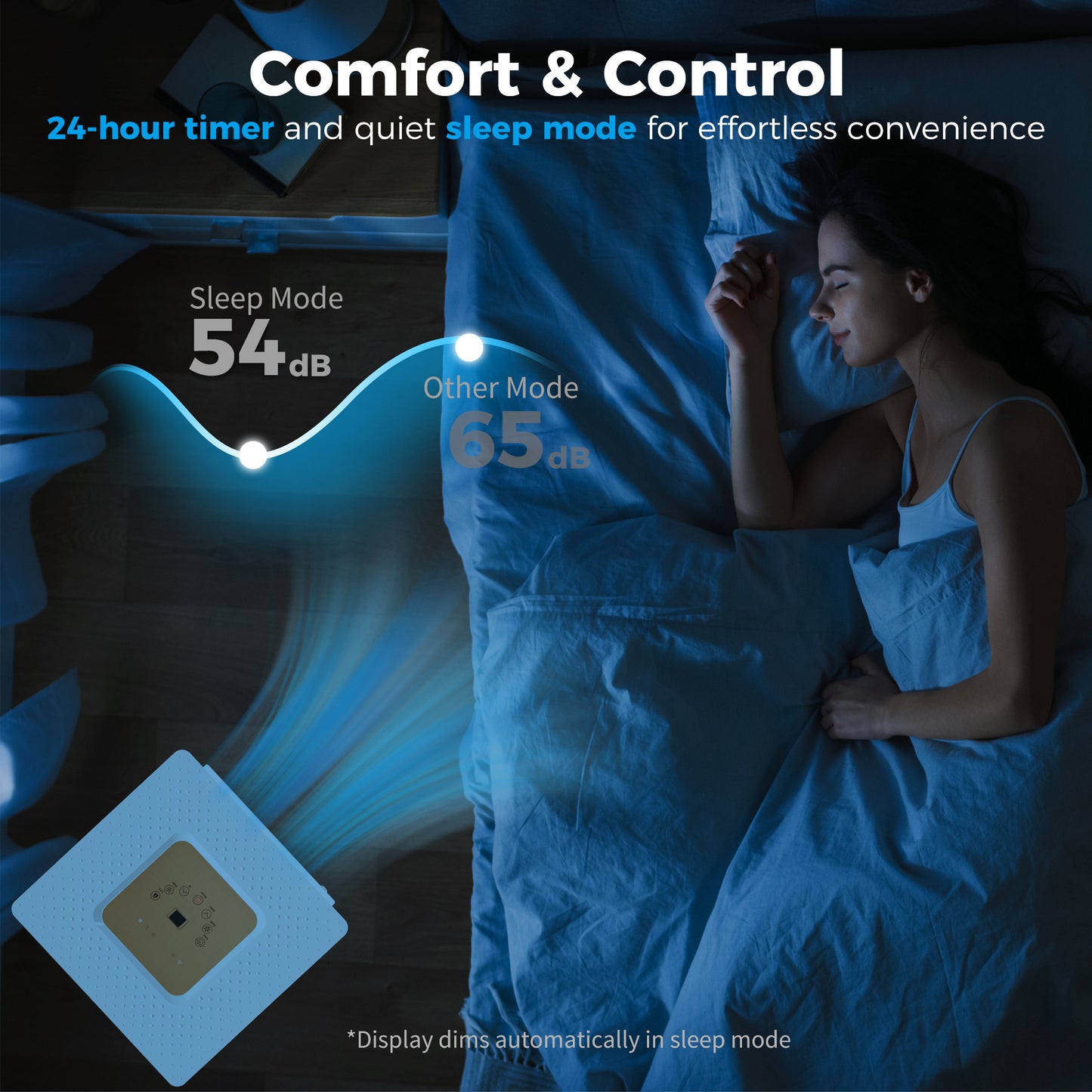 Portable Air Conditioner 7000 BTU, 4-in-1 Air Conditioning Unit with Cooling, Fan, 19.2L/Day Dehumidifier & Sleep Mode
