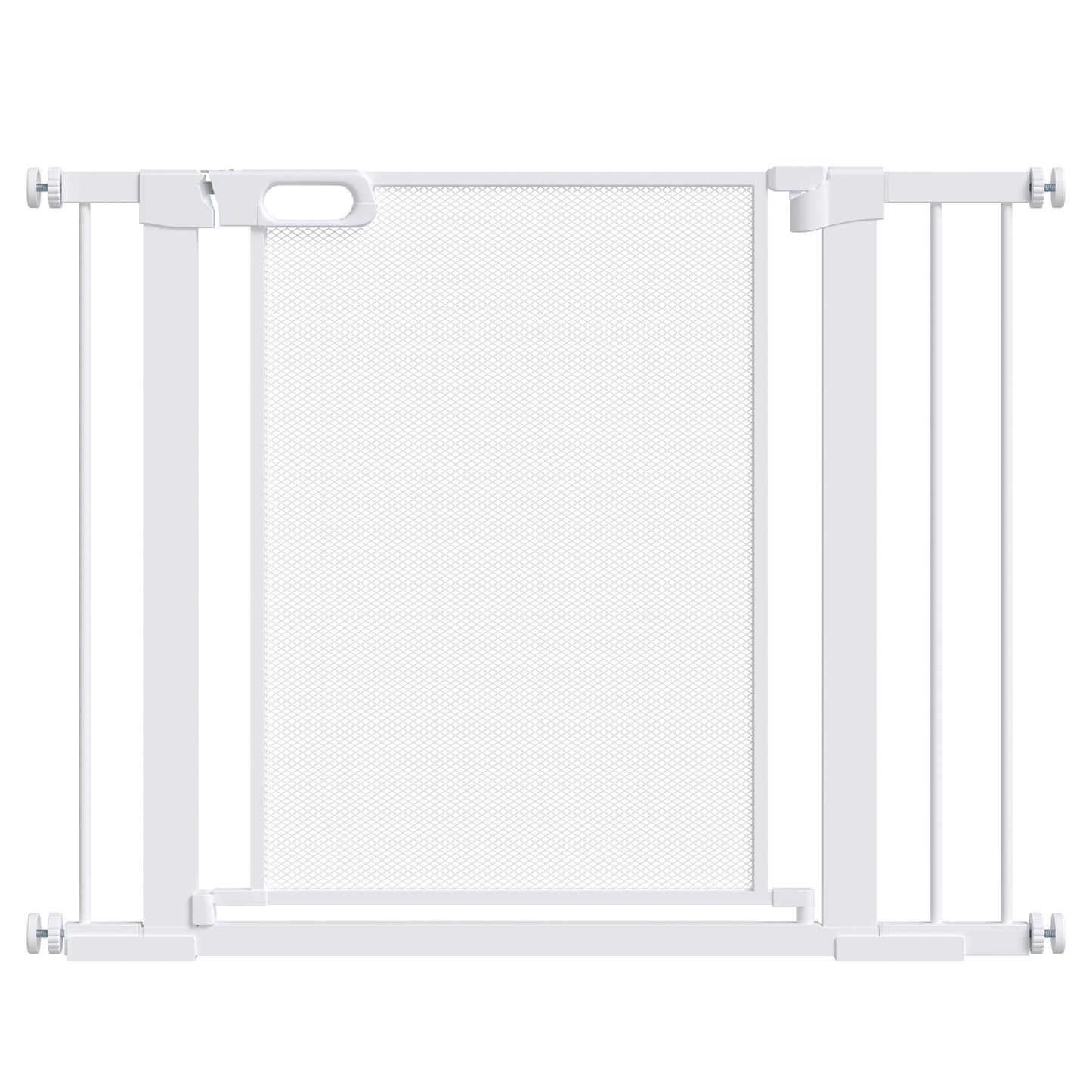 Pet Safety Gate, for Doorways, Staircases, Hallways, with Extensions Kit, 75-103cm - White