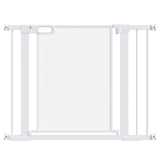 Pet Safety Gate, for Doorways, Staircases, Hallways, with Extensions Kit, 75-103cm - White