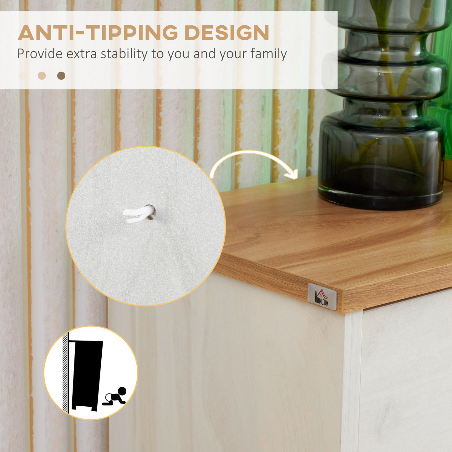 Narrow Shoe Cabinet, Slim Shoe Storage Cabinet with 3 Flip Drawers and Adjustable Shelves