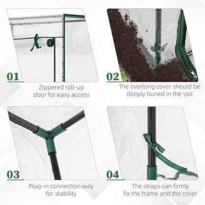 Tomato Greenhouse with Roll-up Door, Mini Greenhouse with PVC Cover, Outdoor Grow House Small Green House for Yard, Balcony