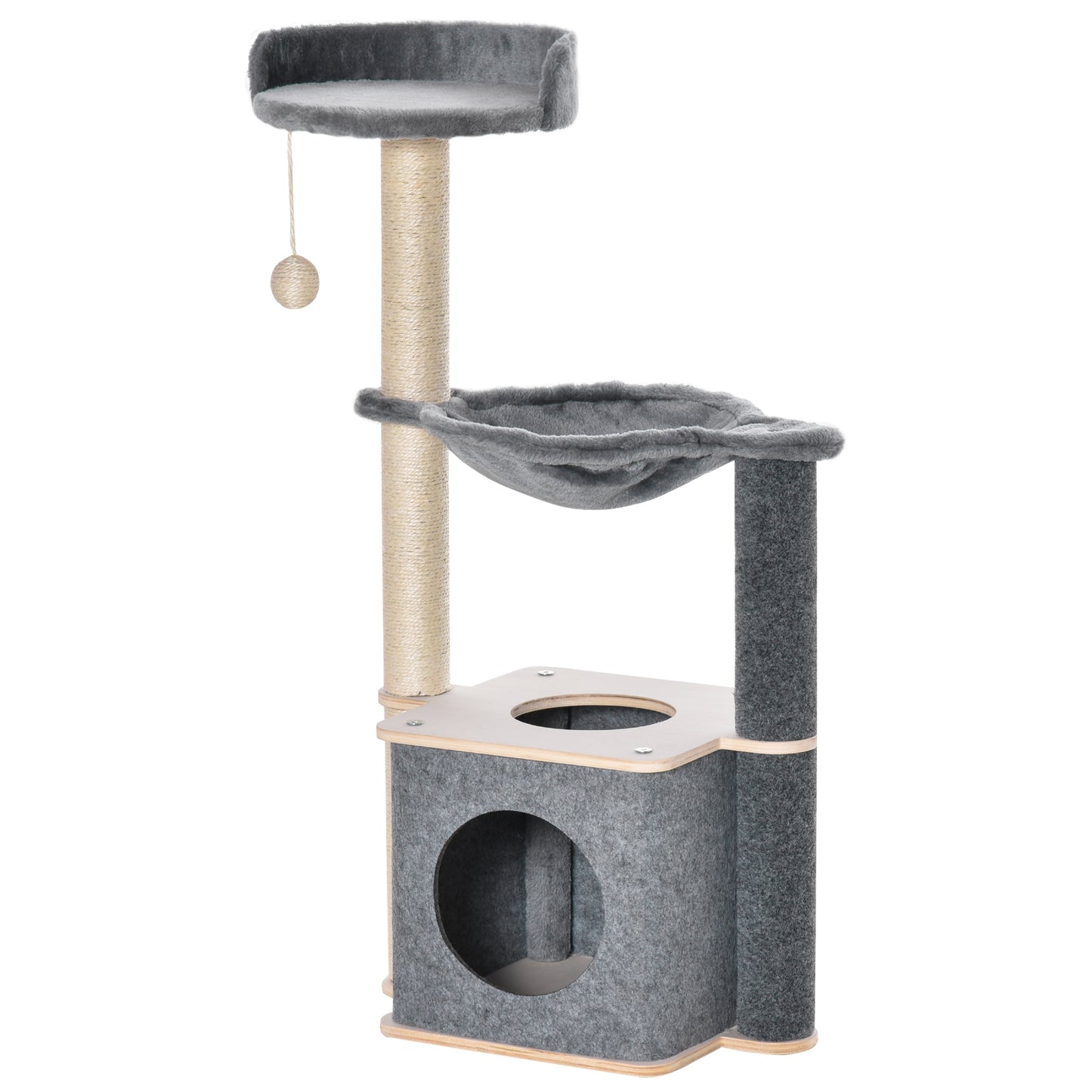 Cat Tree for Indoor Cats 95cm Climbing Tower Kitten Activity Center