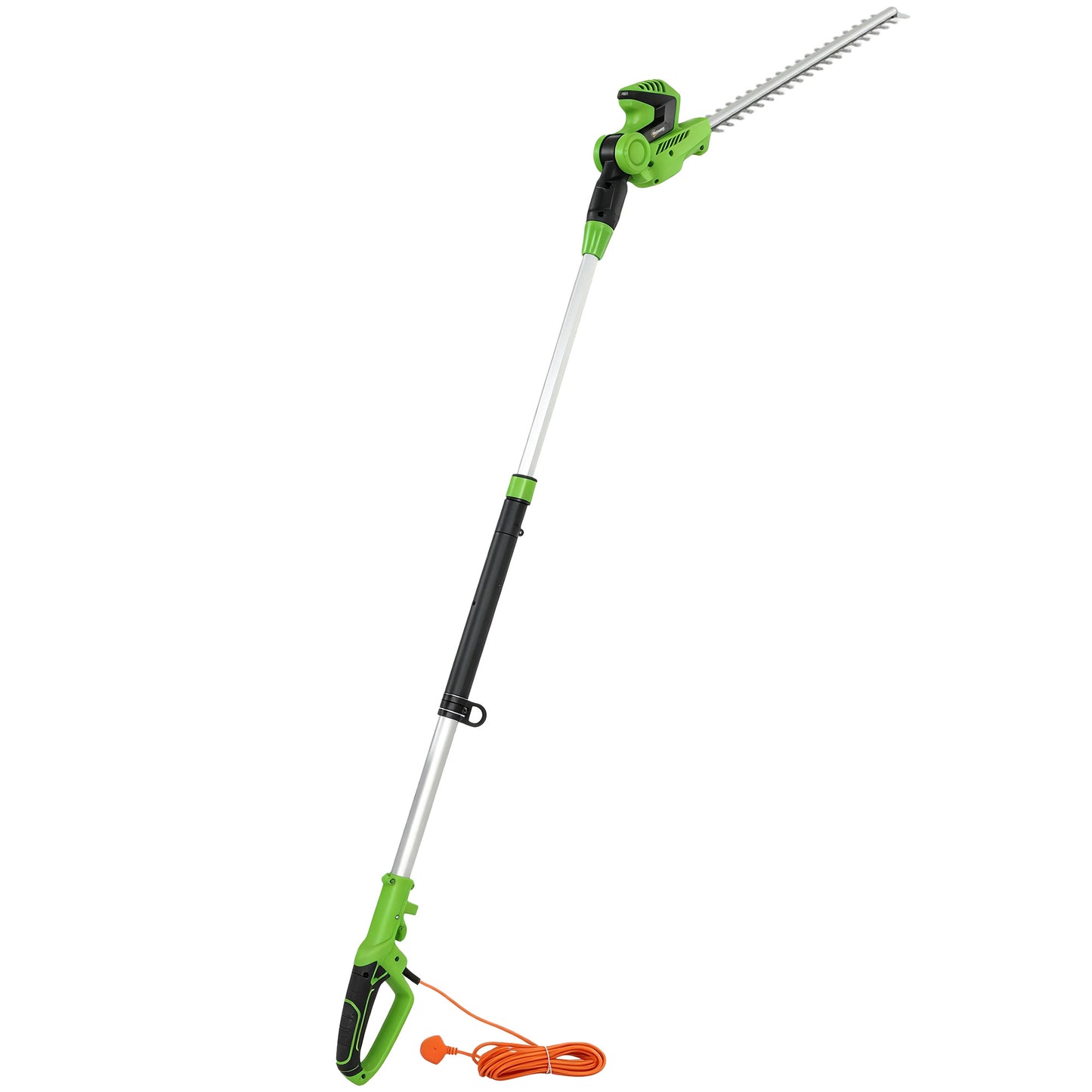 2.6m Corded Extendable Hedge Trimmer with 90° Adjustable Head, 450W Telescopic Electric Hedge Cutter Long Reach