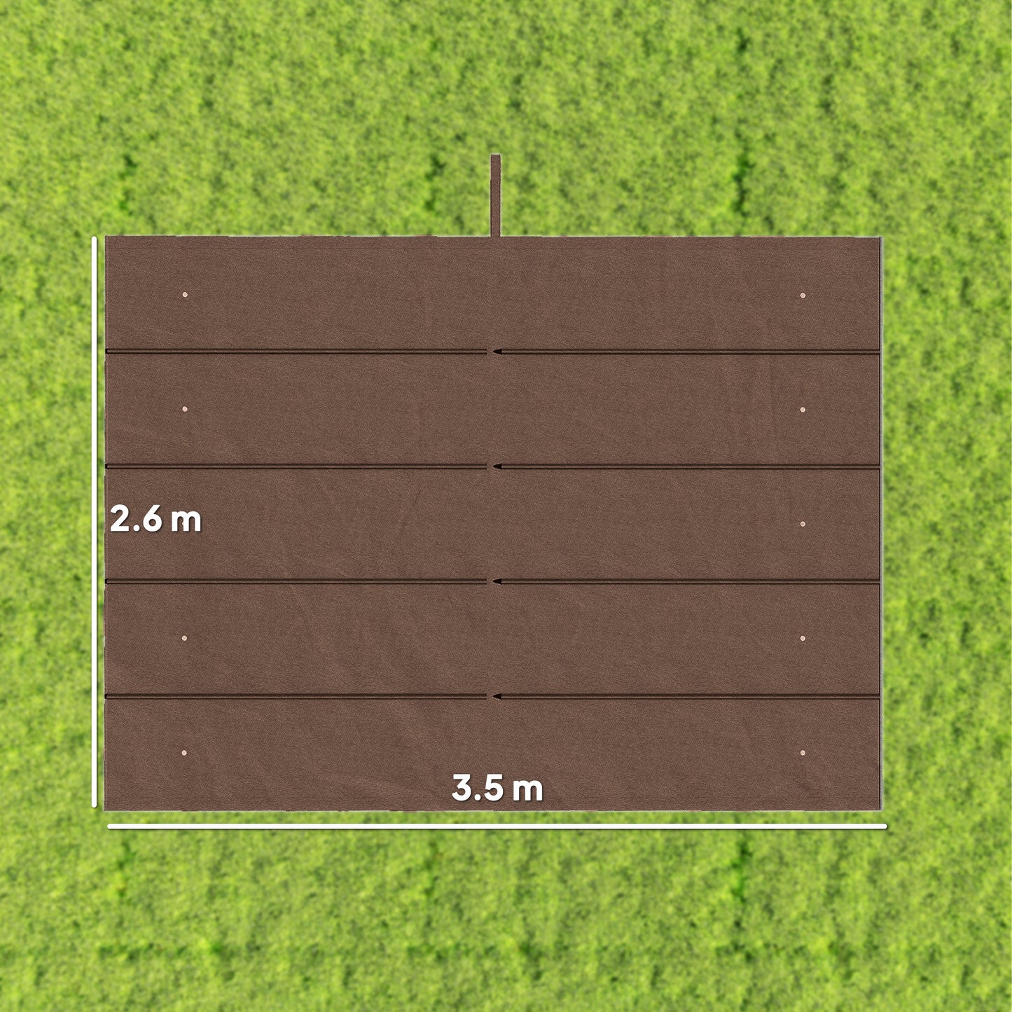 Retractable Pergola Cover, 3.5 x 2.6 m Replacement Canopy Fabric for 4 x 3 m Frame, Roof Top Only, Brown
