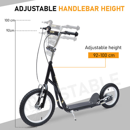 Kids Scooter, Teen Kick Scooter with Rubber Wheels, 16" Front Wheel, Height Adjustable Handlebar, Dual Brakes, Kick Stand