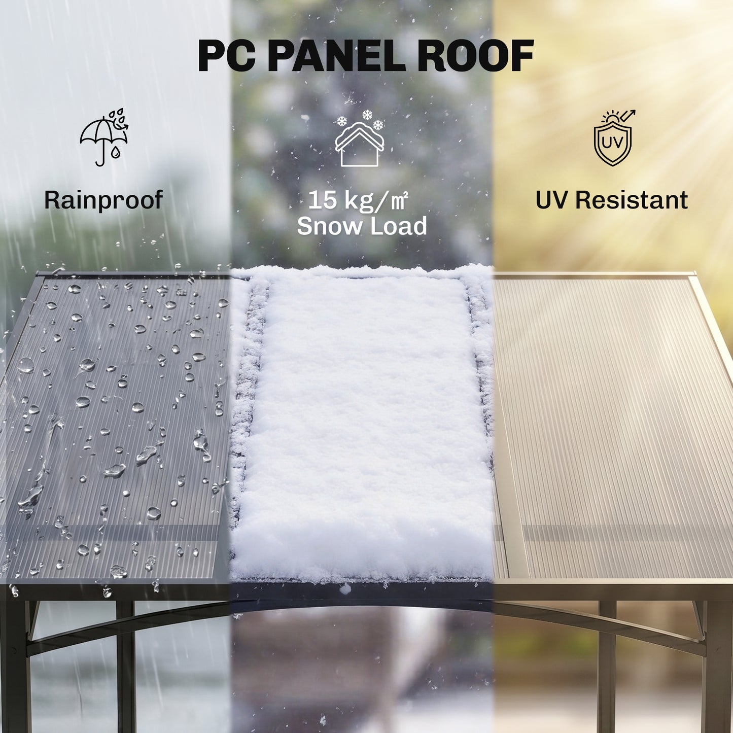 246 x 149cm Outdoor BBQ Protective Gazebo Tent Aluminium Steel Frame w/ 2 Shelves Hardtop Roof Canopy Ground Stakes Safe Cook