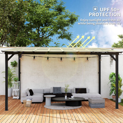 3 x 4.3 m Lean to Pergola with UPF 50+ Waterproof Polycarbonate Roof