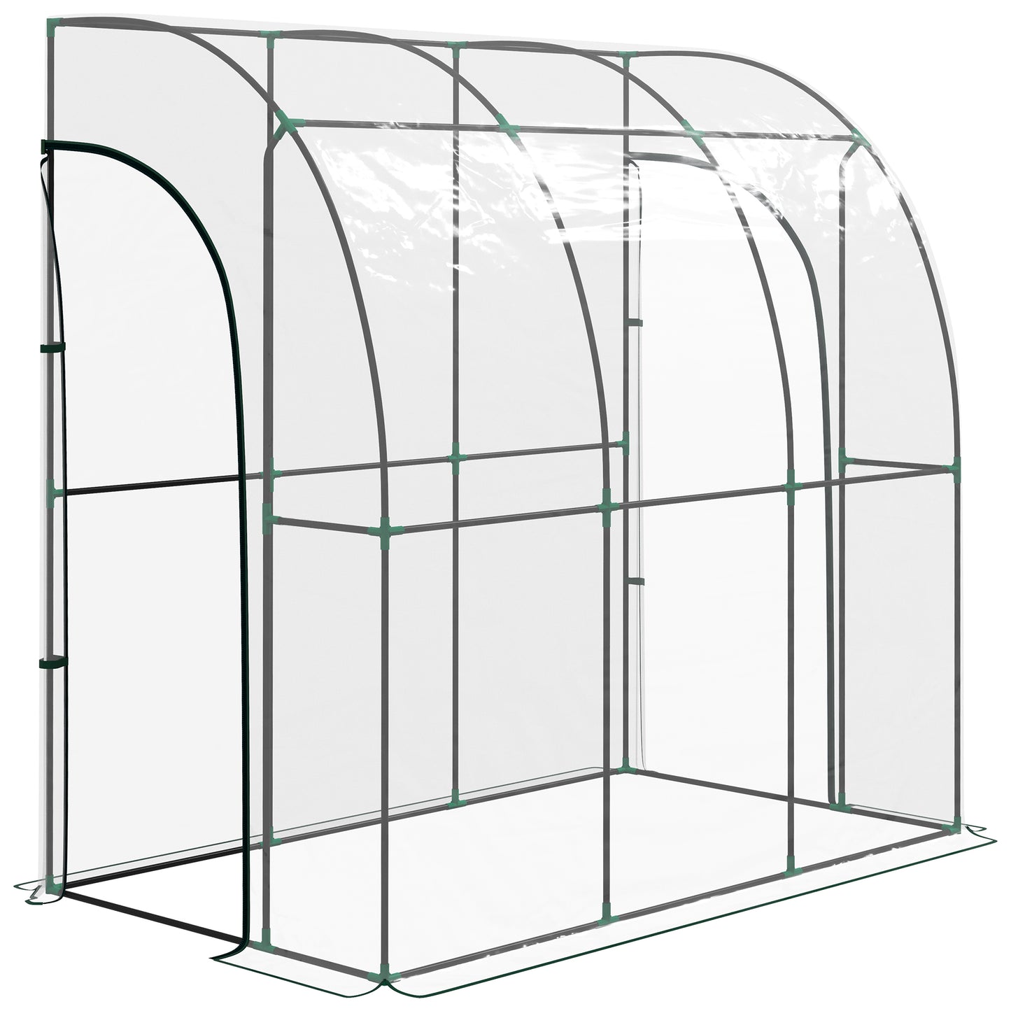 214cm x 118cm Walk-In Lean To Greenhouse, with Accessories