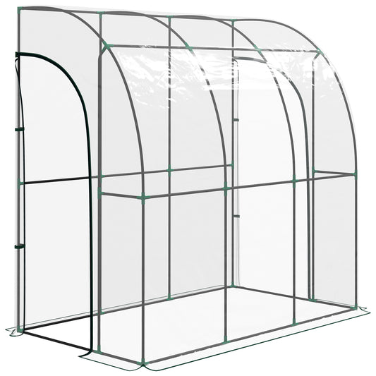 214cm x 118cm Walk-In Lean To Greenhouse, with Accessories