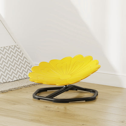 Flower-Shaped Sensory Spinning Chair with Non-Slip Base for Balance/Coordination, Yellow