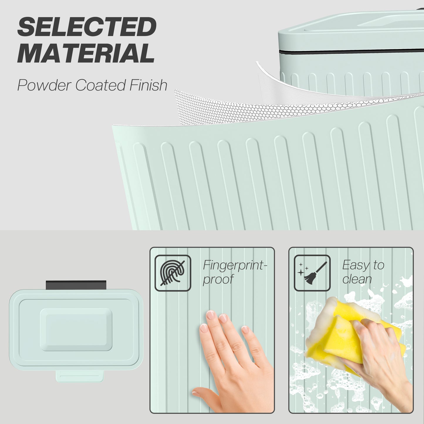 Dual Kitchen Bin, 2 x 20L Double Bin for Recycling and Waste, Fingerprint-proof Pedal Bin with Soft-Close Lid